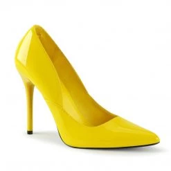 Pleaser MILAN-01 Yellow Patent Pump