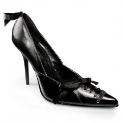 Pleaser Shoes MILAN-07 Black Leather Pump
