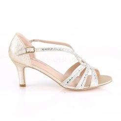 Fabulicious MISSY-03 Champagne Shimmering Fabric Shoes