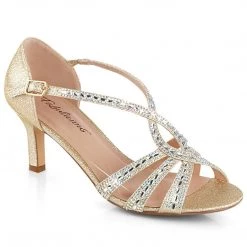 Fabulicious MISSY-03 Champagne Shimmering Fabric Shoes