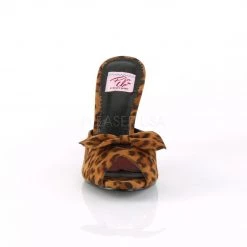 Pin Up Couture MONROE-08 Leopard Print Fabric Shoes