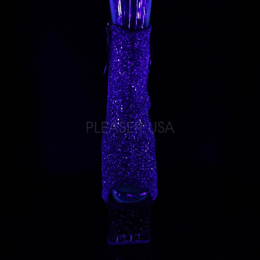 Pleaser MOON-1018MER Purple-Black Ombre Glitter/Black Ankle Boot Boots 4 Pleaser MOON-1018MER Purple-Black Ombre Glitter/Black Ankle Boot Boots