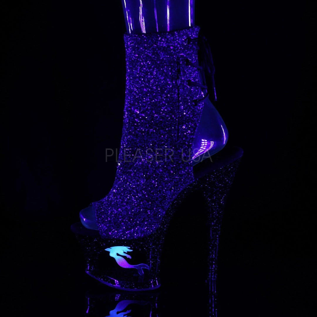 Pleaser MOON-1018MER Purple-Black Ombre Glitter/Black Ankle Boot Boots 5 Pleaser MOON-1018MER Purple-Black Ombre Glitter/Black Ankle Boot Boots