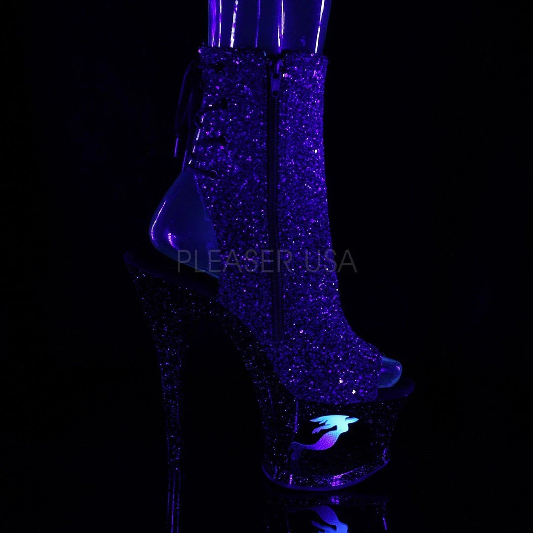 Pleaser MOON-1018MER Purple-Black Ombre Glitter/Black Ankle Boot Boots 7 Pleaser MOON-1018MER Purple-Black Ombre Glitter/Black Ankle Boot Boots