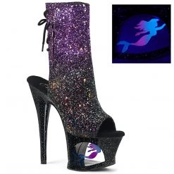 Pleaser MOON-1018MER Purple-Black Ombre Glitter/Black Ankle Boot Boots 13 Pleaser MOON-1018MER Purple-Black Ombre Glitter/Black Ankle Boot Boots