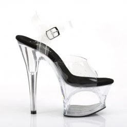 Pleaser Shoes MOON-708 Clear-Black/Clear Platform Sandal