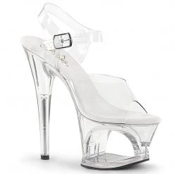 Pleaser MOON-708 Clear Platform Sandal Shoes