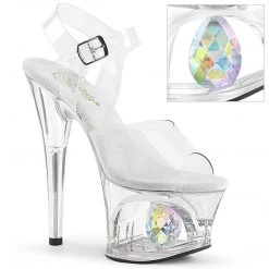 Pleaser MOON-708DIA Clear Platform Sandal