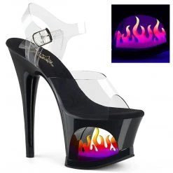 Pleaser MOON-708FLM Clear/Black-Ombre Platform Sandal Shoes 13 Pleaser MOON-708FLM Clear/Black-Ombre Platform Sandal Shoes