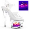 Pleaser MOON-708FLM Clear-Ombre Platform Sandal 2 Pleaser MOON-708FLM Clear-Ombre Platform Sandal