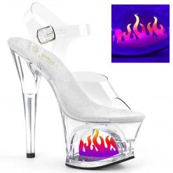 Pleaser MOON-708FLM Clear-Ombre Platform Sandal