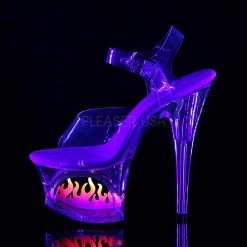 Pleaser MOON-708FLM Clear-Ombre Platform Sandal