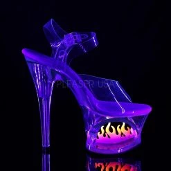 Pleaser MOON-708FLM Clear-Ombre Platform Sandal