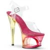 Pleaser Shoes MOON-708MCT Clear/Pink Tinted Platform Sandal