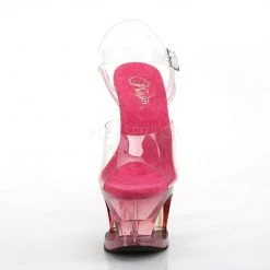 Pleaser Shoes MOON-708MCT Clear/Pink Tinted Platform Sandal