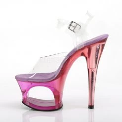 Pleaser MOON-708MCT Clear/Purple Tinted Platform Sandal Shoes