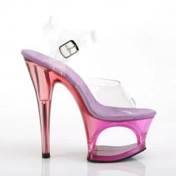 Pleaser MOON-708MCT Clear/Purple Tinted Platform Sandal Shoes