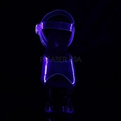 Pleaser MOON-708MER Clear/Black Platform Sandal