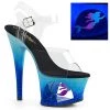 Pleaser Shoes MOON-708MER Clear/Blue Ombre Platform Sandal 1 Pleaser Shoes MOON-708MER Clear/Blue Ombre Platform Sandal