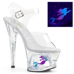 Pleaser MOON-708MER Clear Platform Sandal