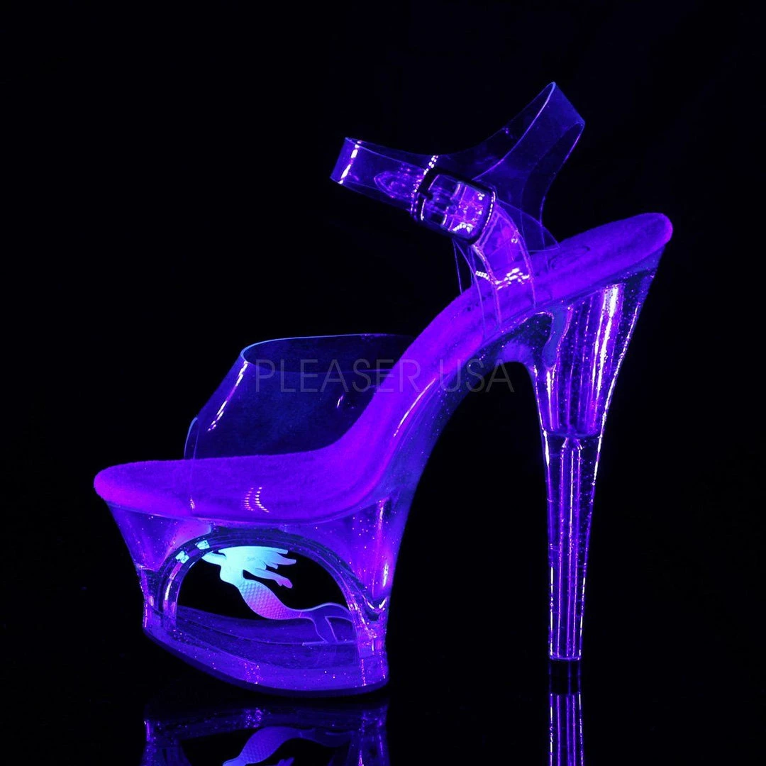 Pleaser MOON-708MER Clear Platform Sandal 5 Pleaser MOON-708MER Clear Platform Sandal