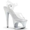 Pleaser Shoes MOON-708MG Clear/Silver Platform Sandal