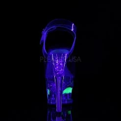 Pleaser MOON-708RhinestoneS Clear-Black/Clear Platform Sandal Shoes 11 Pleaser MOON-708RhinestoneS Clear-Black/Clear Platform Sandal Shoes