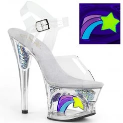 Pleaser Shoes MOON-708RhinestoneS Clear Platform Sandal