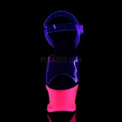 Pleaser MOON-708UV Clear/Neon Hot Pink Platform Sandal Shoes