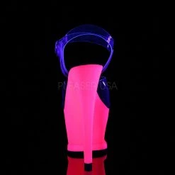 Pleaser MOON-708UV Clear/Neon Hot Pink Platform Sandal Shoes