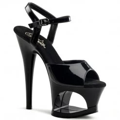 Pleaser MOON-709 Black Platform Sandal Shoes