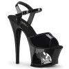 Pleaser Shoes MOON-709CAT Black-Silver Platform Sandal