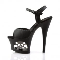Pleaser MOON-709SK Black Faux Leather Platform Sandal Shoes