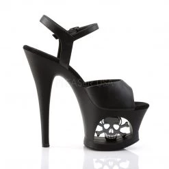 Pleaser MOON-709SK Black Faux Leather Platform Sandal Shoes