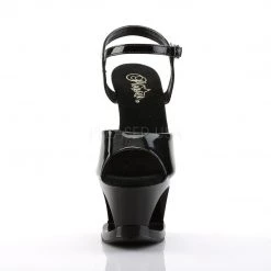 Pleaser Shoes MOON-709SK Black-Pewter Platform Sandal
