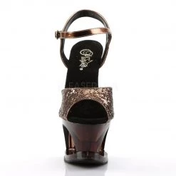 Pleaser Shoes MOON-710GT Bronze Glitter/Bronze Tinted Platform Sandal
