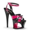 Pleaser MOON-728 Hot Pink-Black Patent Platform Sandal