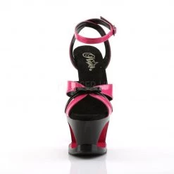 Pleaser MOON-728 Hot Pink-Black Patent Platform Sandal