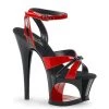 Pleaser Shoes MOON-728 Red-Black Patent Platform Sandal