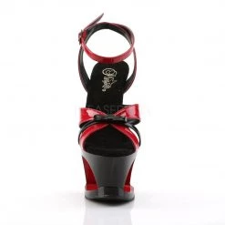 Pleaser Shoes MOON-728 Red-Black Patent Platform Sandal