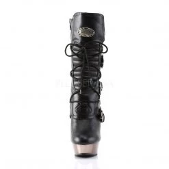 Demonia Boots MUERTO-1026 Black Vegan Leather/Pewter Boot
