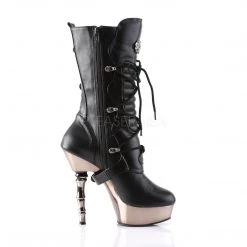 Demonia Boots MUERTO-1026 Black Vegan Leather/Pewter Boot