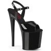 Pleaser NAUGHTY-809 Black Patent Platform Sandal Shoes