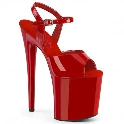 Pleaser Shoes NAUGHTY-809 Red Patent Platform Sandal