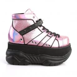 Demonia NEPTUNE-100 Pink Glitter-Silver Boot Boots