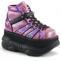 Demonia NEPTUNE-100 Pink Glitter-Silver Boot Boots