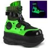 Demonia NEPTUNE-126 Black-Green Patent Multi Ankle Boot Boots