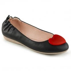 Pin Up Couture OLIVE-05 Black Faux Leather