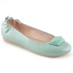 Pin Up Couture Shoes OLIVE-08 Aqua Faux Leather