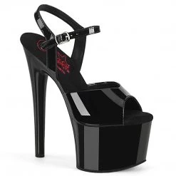 Pleaser PASSION-709 Black Patent Platform Sandal